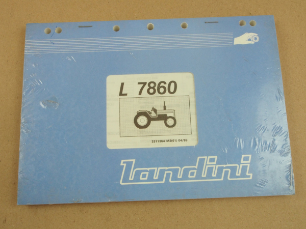 Original Landini L7860 Schlepper Ersatzteilliste 4/89 Parts List Pieces Rechange