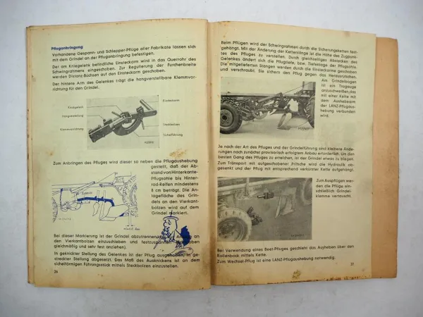 Original Lanz Alldog Wespe Vielfachgerät Betriebsanleitung Ersatzteilliste 1954