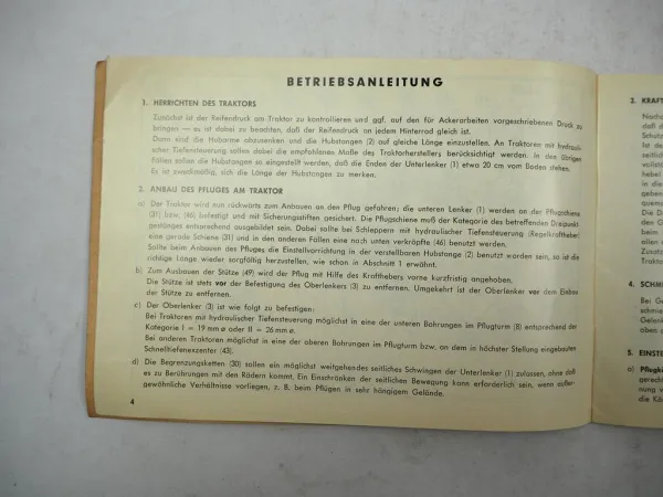 Original Lemken D FO FB K Volldrehpflug Betriebsanleitung Ersatzteilliste 1964