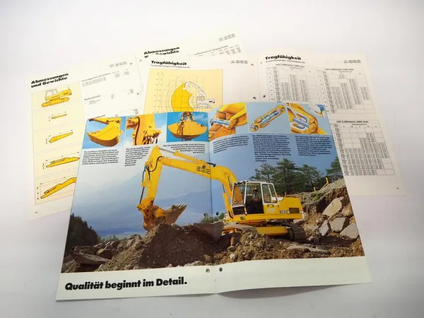 Original Liebherr 900 - 942 Hydraulikbagger Prospekt & Technische Daten 1987