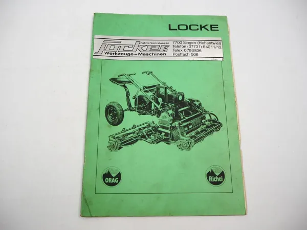 Original Locke Rasenmäher Spindelmäher Betriebsanleitung Wartung ca. 1978