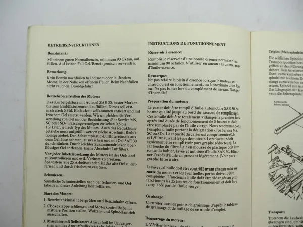 Original Locke Rasenmäher Spindelmäher Betriebsanleitung Wartung ca. 1978