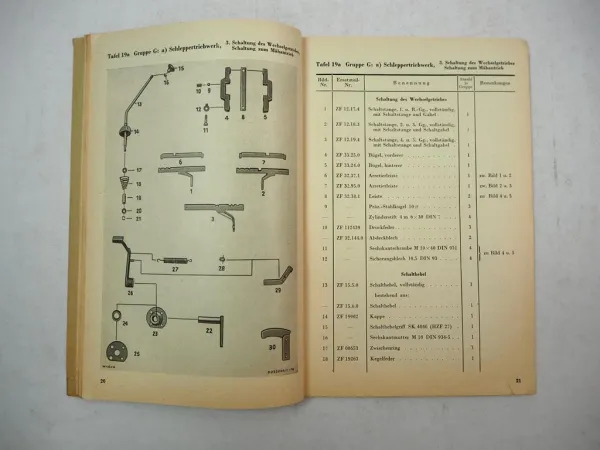 Original MAN AS 325EH 330EH Ackerdiesel Schlepper Ersatzteilliste 1953 Ergänzung