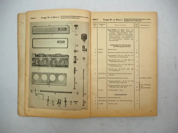 Original MAN AS 325H 330A Ackerdiesel Schlepper Ersatzteilliste 1952