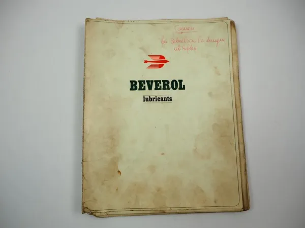 Original Mappe Beverol Schmiermittel für Schlepper z.B. Fendt IHC Hanomag