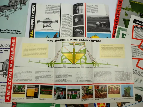 Original Mappe mit 10x Prospekt Amazone Landtechnik 1960/70er Jahre