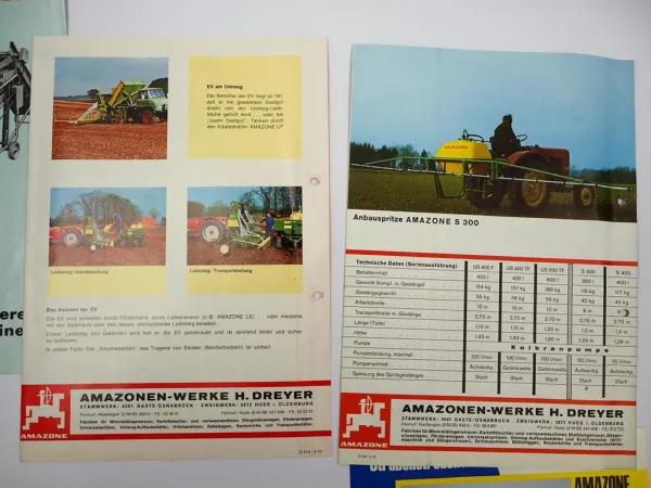 Original Mappe mit 10x Prospekt Amazone Landtechnik 1960/70er Jahre