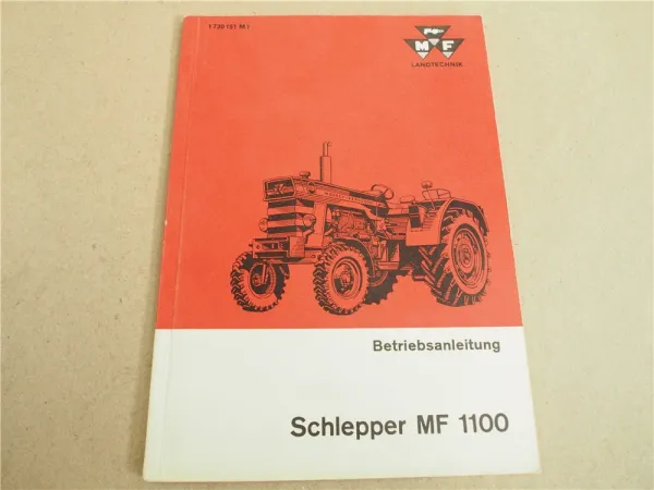 Original Massey Ferguson MF 1100 Schlepper Bedienungsanleitung 1969 Garantiesche