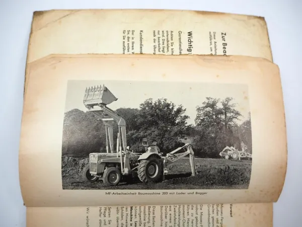 Original Massey Ferguson MF 203 205 Baumaschine mit 702 220 Betriebsanleitung