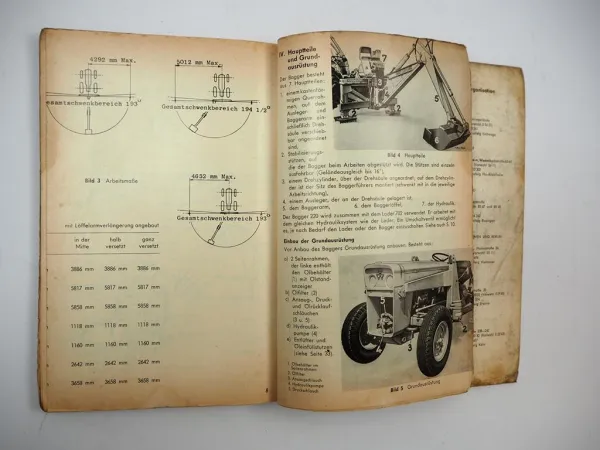 Original Massey Ferguson MF 203 205 Baumaschine mit 702 220 Betriebsanleitung