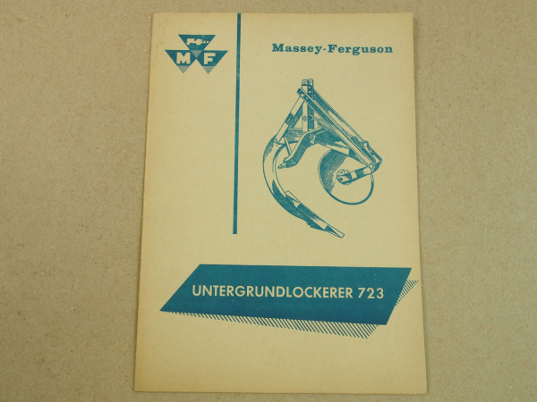 Original Massey Ferguson MF 723 Untergrundlockerer Bedienung Ersatzteilliste 59