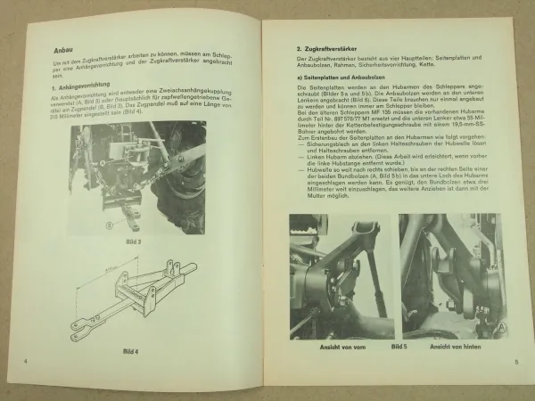 Original Massey Ferguson MF Zugkraftverstärker Betriebsanleitung 1966 Wartung