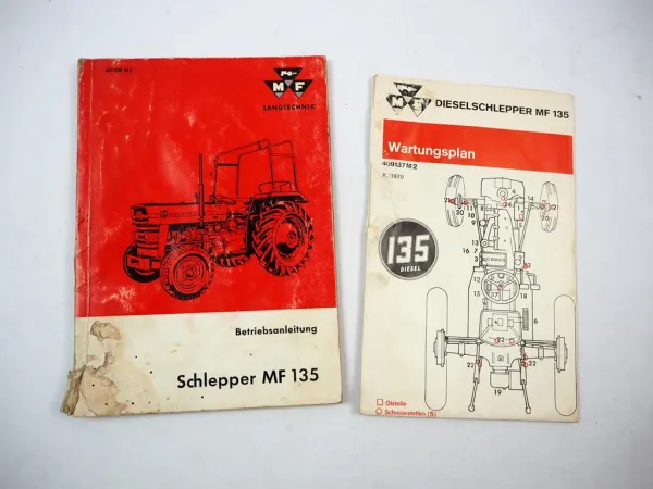 Original Massey Ferguson MF135 Dieselschlepper Betriebsanleitung Wartungsplan