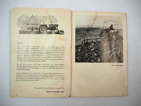 Original Massey Ferguson MF135 Dieselschlepper Betriebsanleitung Wartungsplan