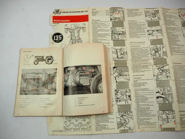 Original Massey Ferguson MF135 Dieselschlepper Betriebsanleitung Wartungsplan