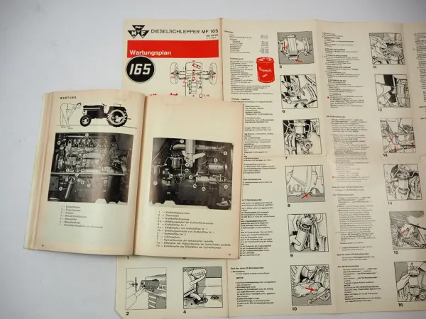 Original Massey Ferguson MF165 Dieselschlepper Betriebsanleitung Wartungsplan