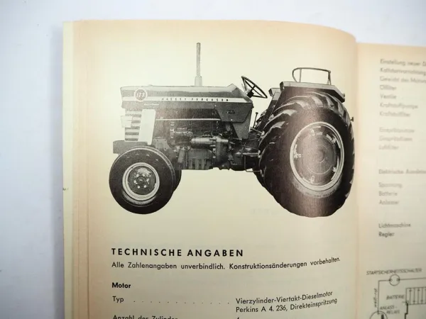 Original Massey Ferguson MF177 Dieselschlepper Betriebsanleitung Wartungsplan