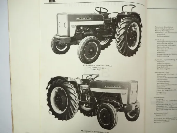 Original Mc Cormick IHC 323 Dieselschlepper Betriebsanleitung Wartung 1966
