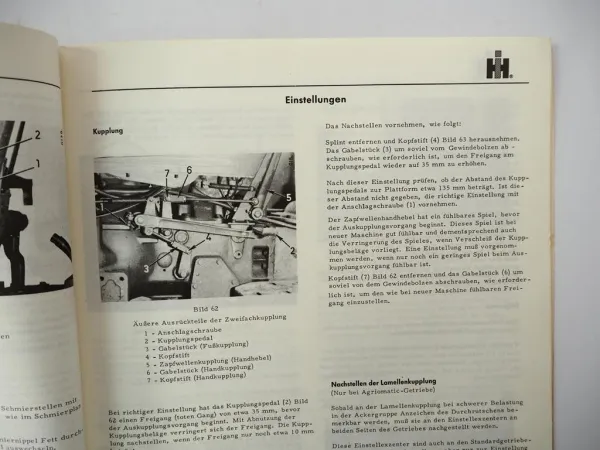 Original Mc Cormick IHC 323 Dieselschlepper Betriebsanleitung Wartung 1966