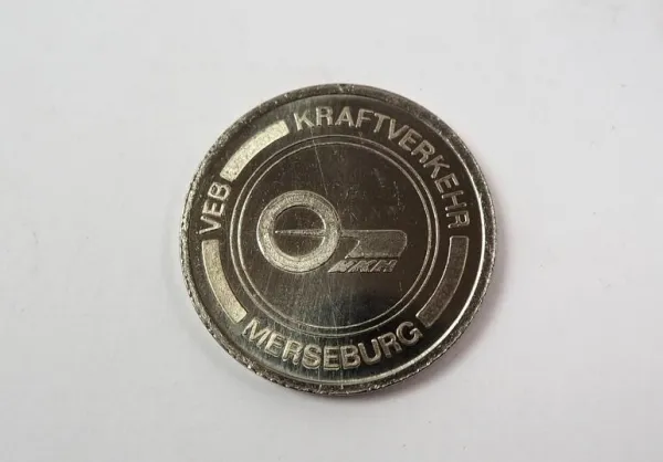 Original Medaille VEB Kraftverkehr Merseburg DDR ca. 1970/80 Walzwerkprägung