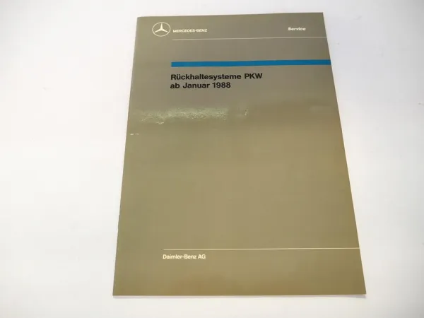 Original Mercedes Benz PKW 107 124 126 201 Rückhaltesystem SRS Neuerungen 1988