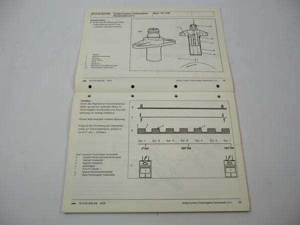 Original Mercedes-Benz Schulungsunterlage HFM Einspritz- & Zündsystem Motor M104