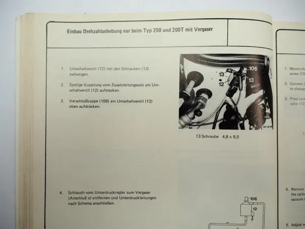 Original Mercedes-Benz W124 Einbauanleitung Klimaanlage - Benziner & Diesel 1986