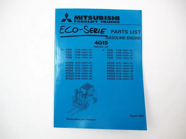 Original Mitsubishi 4G15 Engine for FG KFG Forklift Parts List Ersatzteilliste