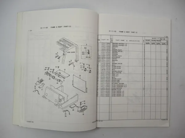 Original Mitsubishi FB 16 18 20 KT Forklift Truck Parts List Ersatzteilliste 98