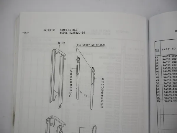 Original Mitsubishi FG FD 20 25 K Forklift Spare Parts List Ersatzteilliste 1998