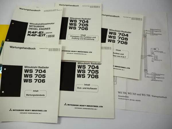 Original Mitsubishi WS 704 705 706 Radlader & Motor Wartung Werkstatthandbuch