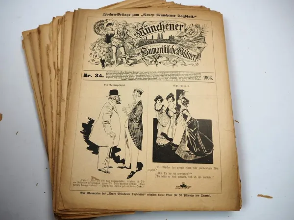 Original Münchener Humoristische Blätter Beilage Tageblatt von 1893 und 1903