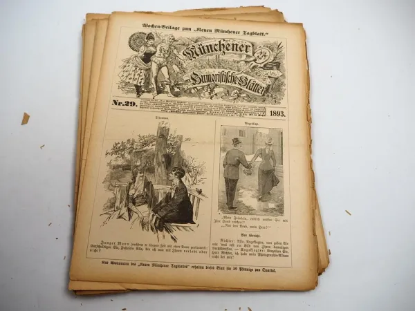 Original Münchener Humoristische Blätter Beilage Tageblatt von 1893 und 1903