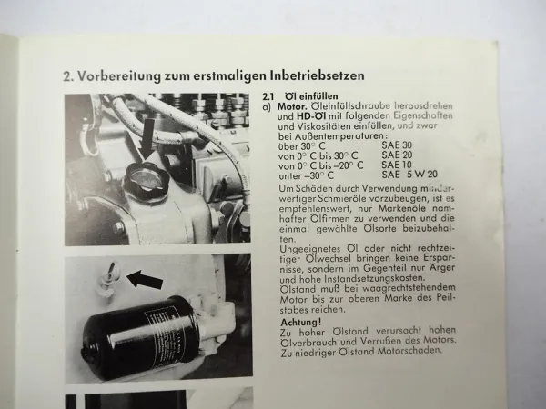 Original MWM D327 Dieselmotor Betriebsanleitung Bedienung Wartung 1970er Jahre