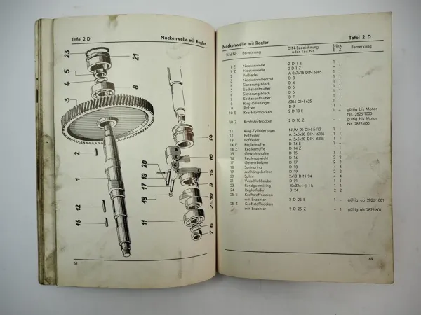 Original MWM KD12 E Z Dieselmotor Betriebsanleitung Ersatzteilliste 1950er Jahre