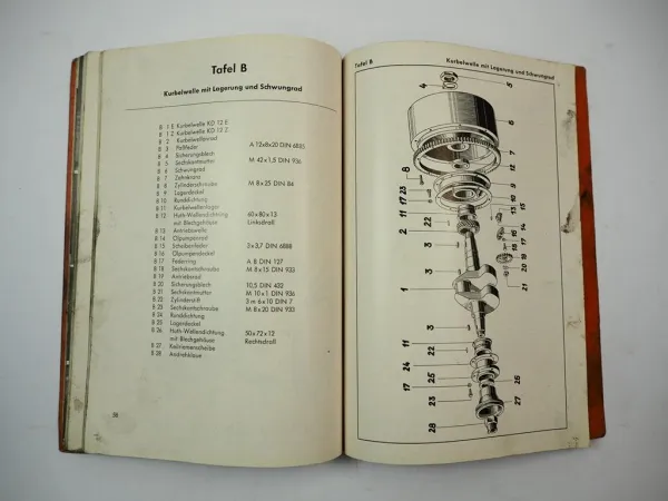 Original MWM KD12 E Z Dieselmotor Betriebsanleitung Ersatzteilliste 1952