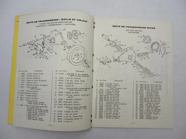 Original New Holland 265 Ramasseuse Presse Catalogue pieces de rechange 1973