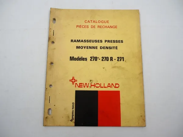 Original New Holland 270 270R 271 Ramasseuse Presse Catalogue pieces 1972