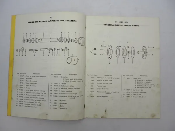Original New Holland 270 270R 271 Ramasseuse Presse Catalogue pieces 1972
