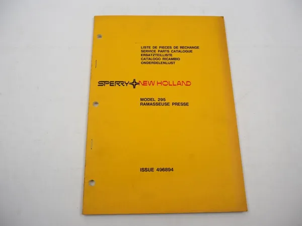Original New Holland 295 Ramasseuse Presse Catalogue pieces de rechange 1980
