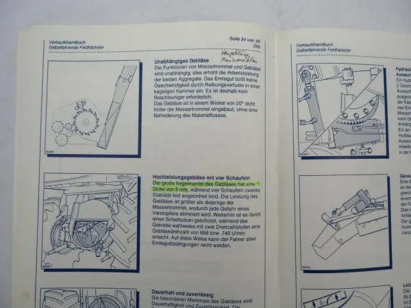 Original New Holland FX 300 375 450 Selbstf. Feldhäcksler Verkaufshandbuch 1995