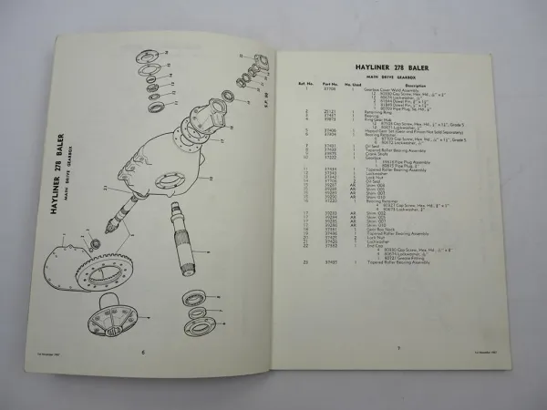 Original New Holland Hayliner 278 Baler Presse Parts List Ersatzteilliste 1967