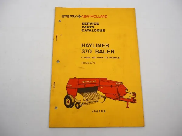 Original New Holland Hayliner 370 Baler Presse Parts List Ersatzteilliste 1975