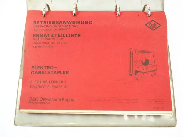 Original O&K E20 E30 Gabelstapler Betriebsanleitung Bedienung & Ersatzteilliste