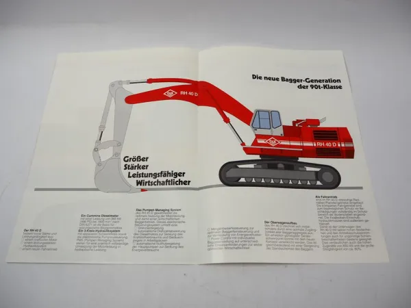 Original O&K RH 40 D Hydraulikbagger 90 t-Klasse Prospekt 03/1989