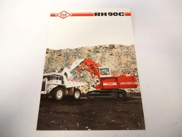 Original O&K RH 90 C Crawler Excavator Bagger Prospekt Brochure 1988 in englisch