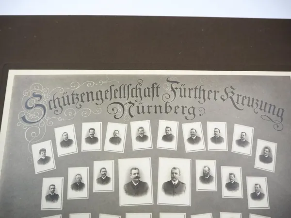 Original Pappfoto Schützengesellschaft Fürther Kreuzung Nürnberg 1907