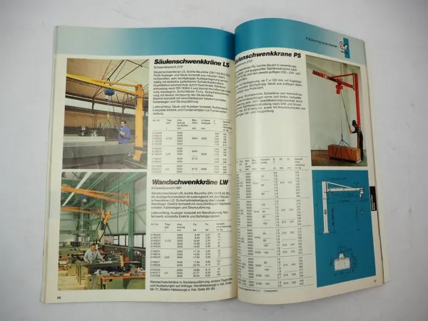 Original Pfaff silberblau Verkaufskatalog Hebezeuge Fördergeräte 1980er Jahre