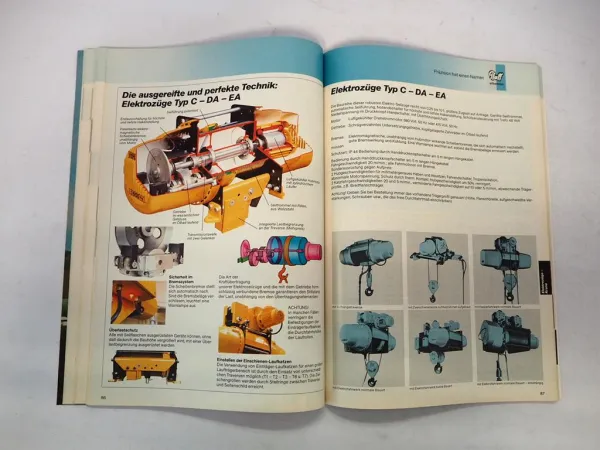 Original Pfaff silberblau Verkaufskatalog Hebezeuge Fördergeräte 1985