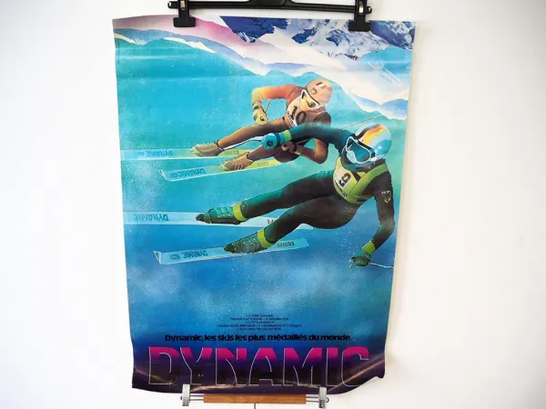 Original Plakat Dynamic Ski Grenoble 1968 Innsbruck 1976 Olympiade Wintersport